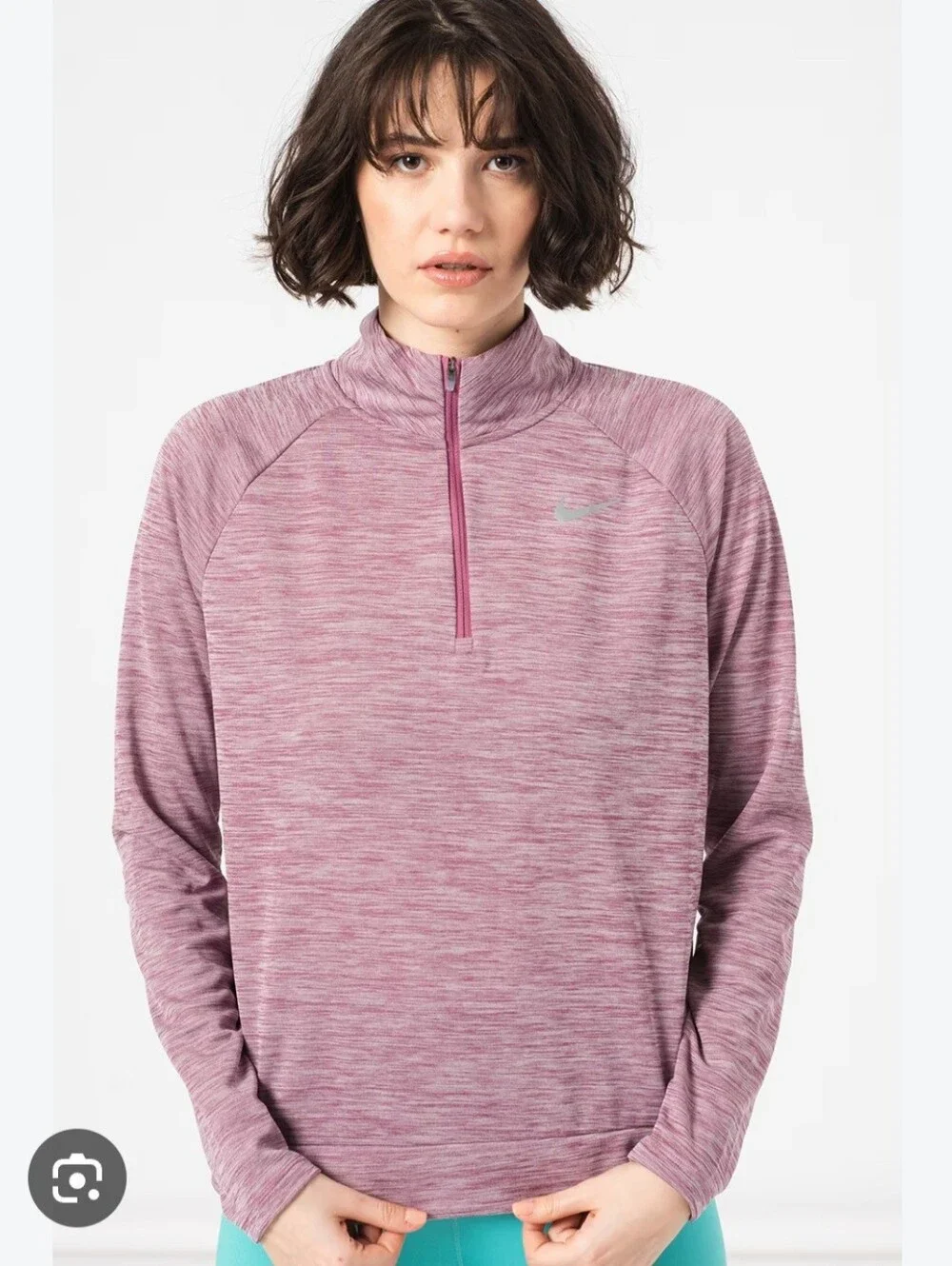 Nike Dri-Fit Mauve Quarter Zip Running Pullover S